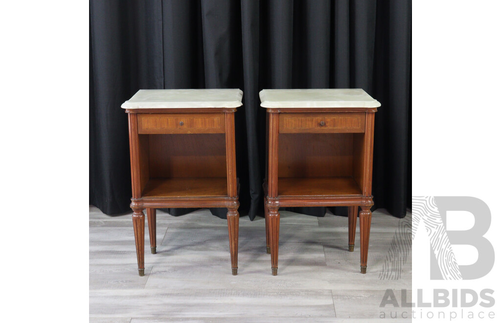 Pair of French Style Open Faced Bedside Cabinets