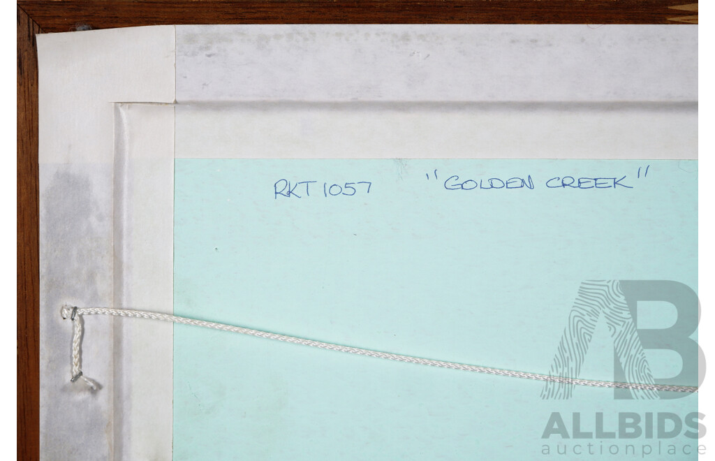 Ken Taber, (20th Century, Australian, 1942-), Golden Creek, Oil on Board, 38 x 68 cm (frame)