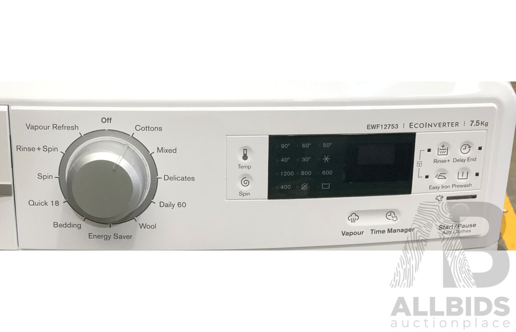 Electrolux 7.5kg Vapour Action System Front Load Washing Machine with Sensor Wash