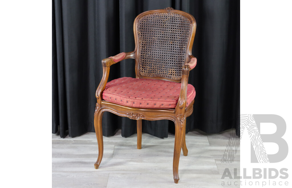 Frenck Style Carver with Rattan Back and Seat