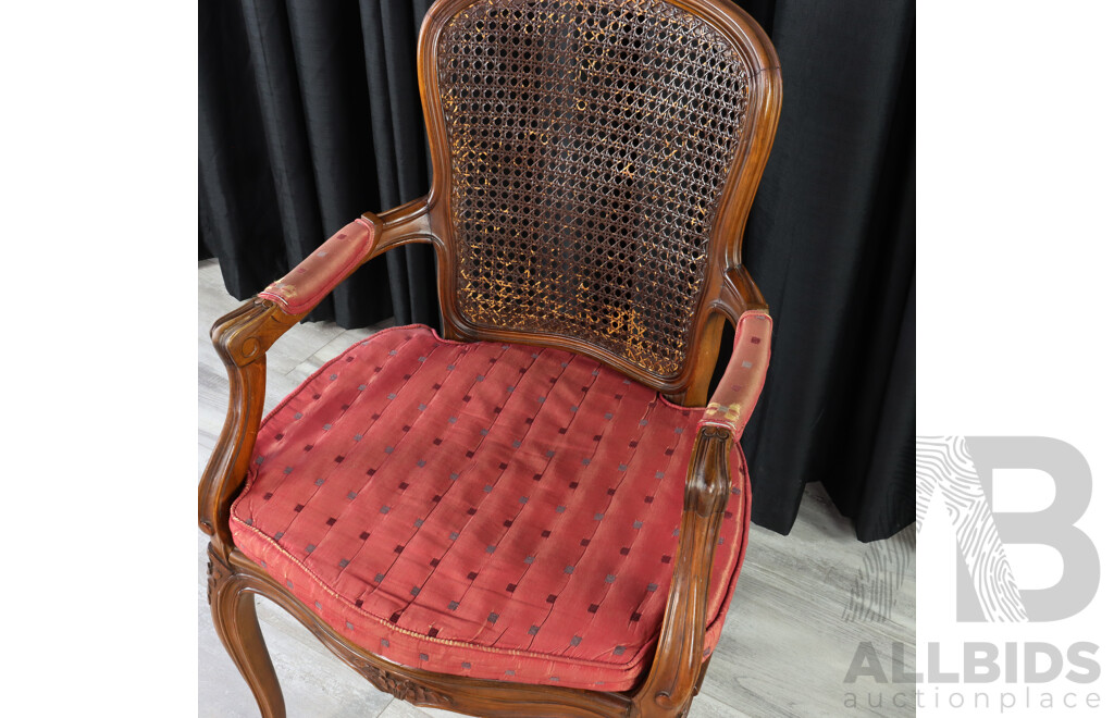 Frenck Style Carver with Rattan Back and Seat