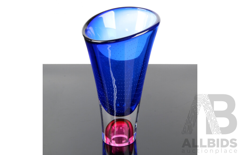 Cool Mid Century Kosta Boda Heavu Vase by Goran Warff