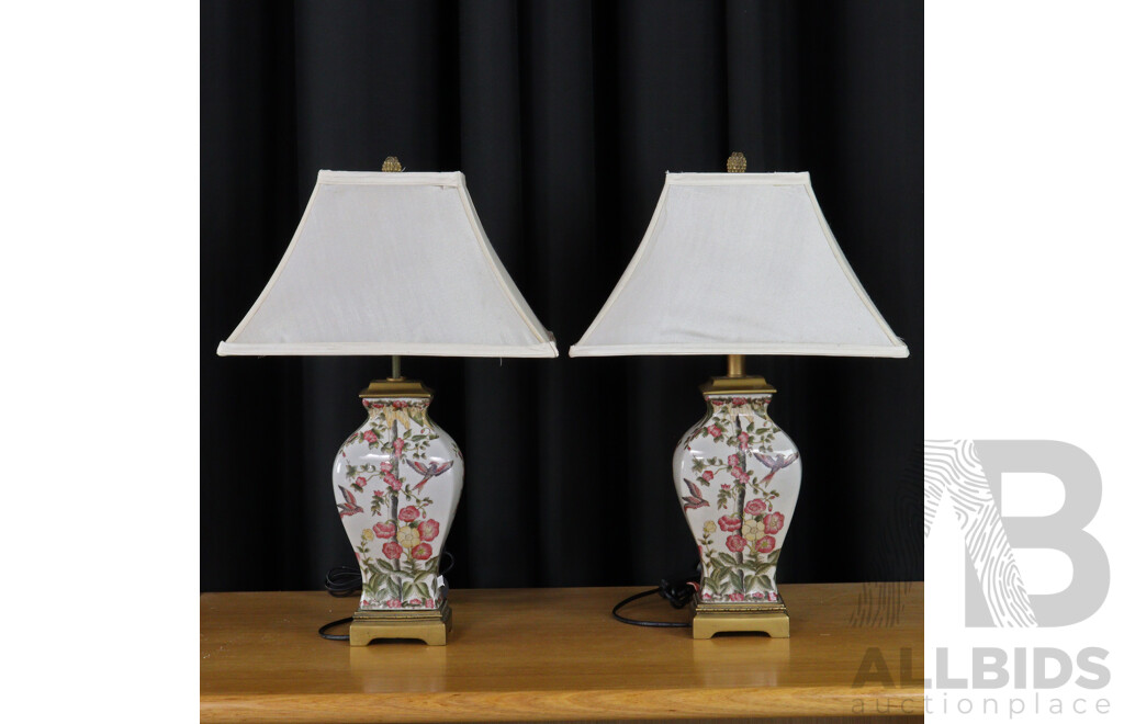 Pair of Chinese Ceramic Table Lamps