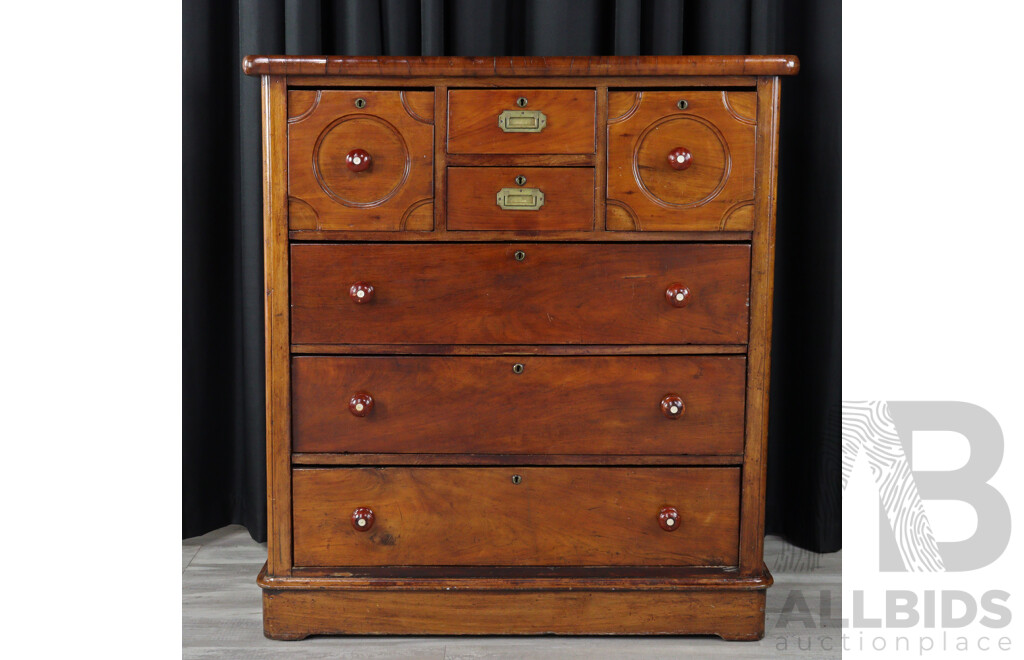 Victorian Cedar Chest of Seven Drawers