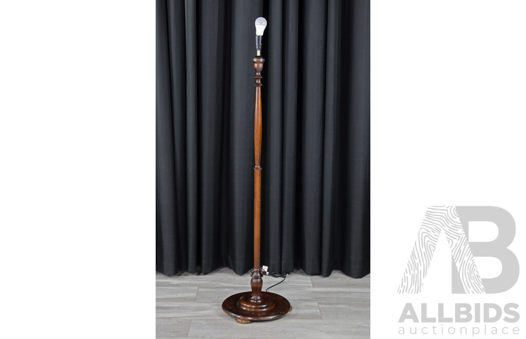Turned Timber Floor Lamp