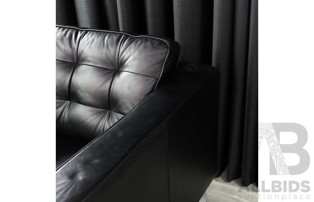 Pair of Modern Leather A-Line Lounge Chairs