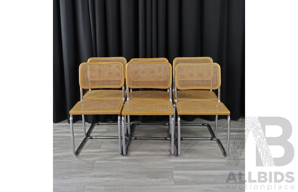 Good Set of Six Cesca Dining Chairs by Marcel Breuer
