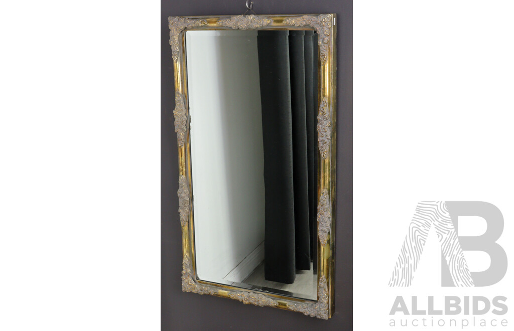 Vintage Ornate Brass Tone Mirror