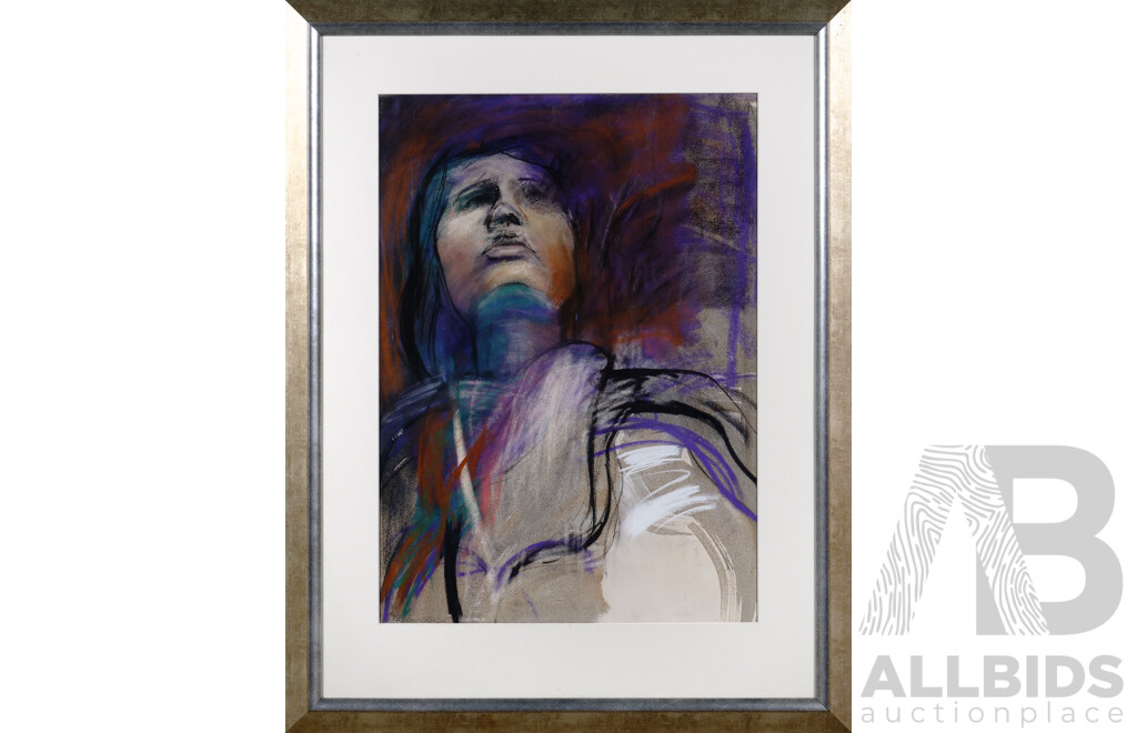 C. Robinson, (20th Century), Untitled - Face Study, Mixed Media Watercolour