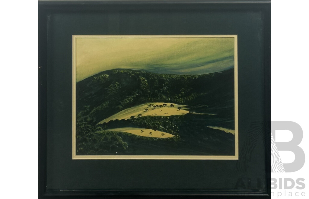 MP, (20th Century), Abstract - Crouched Nude, Mixed Media Watercolour, 63 x 50 cm (frame)