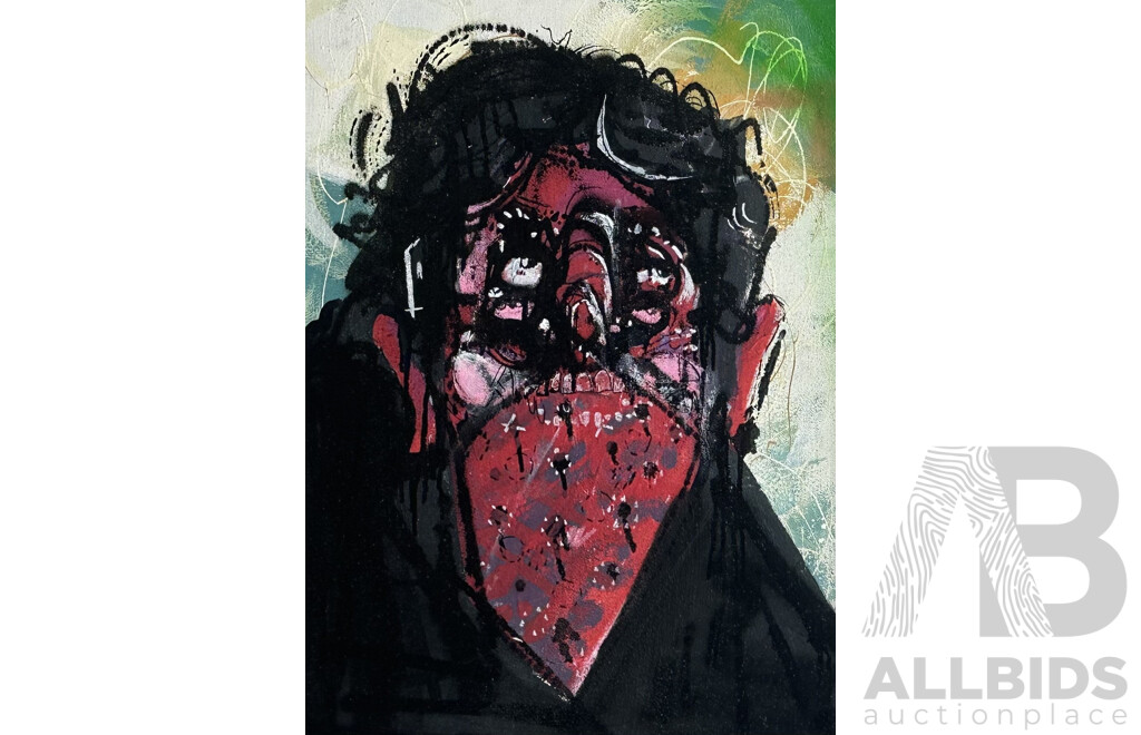 Artist Unknown, Monday Morning, Acrylic Mixed Media on Canvas, 61 x 46 cm (frame)