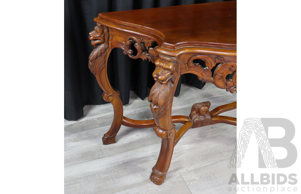 Heavily Carved Reproduction Console Table