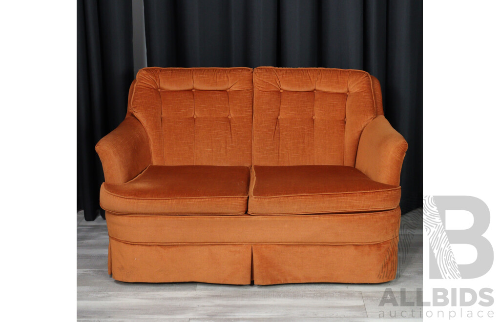 Three Piece Orange Velvet Lounge Suite by Van Treight