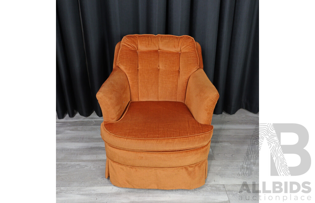 Three Piece Orange Velvet Lounge Suite by Van Treight
