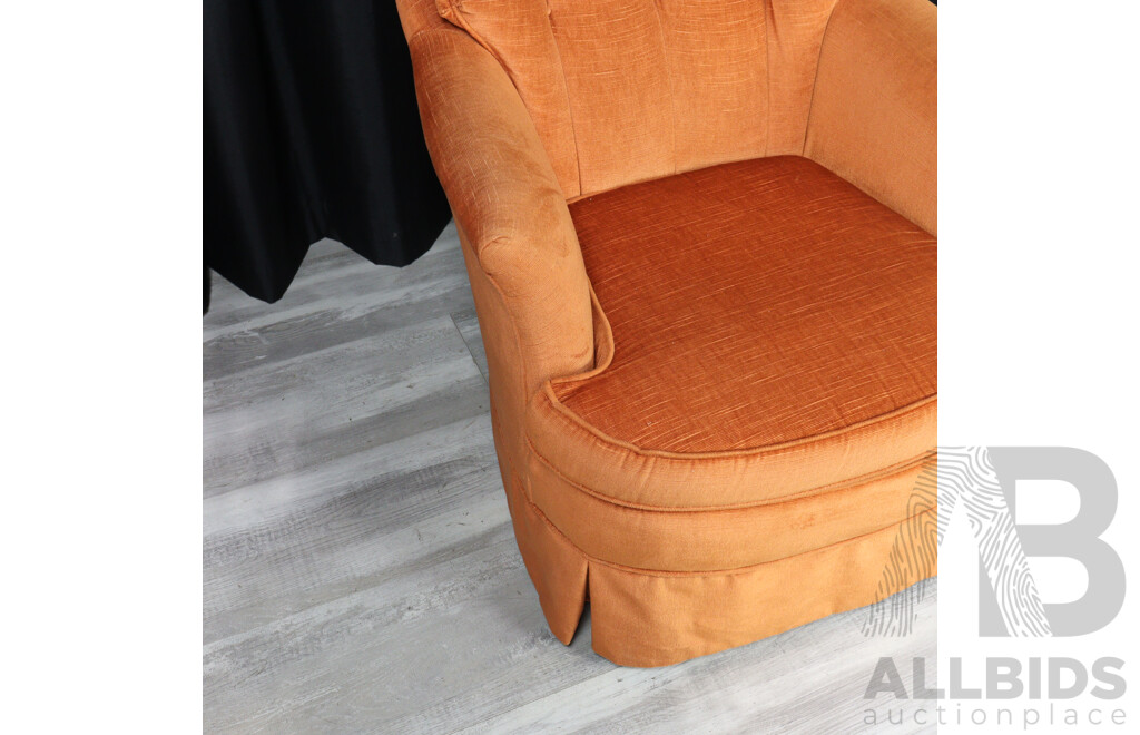 Three Piece Orange Velvet Lounge Suite by Van Treight