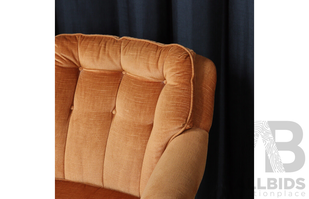 Three Piece Orange Velvet Lounge Suite by Van Treight