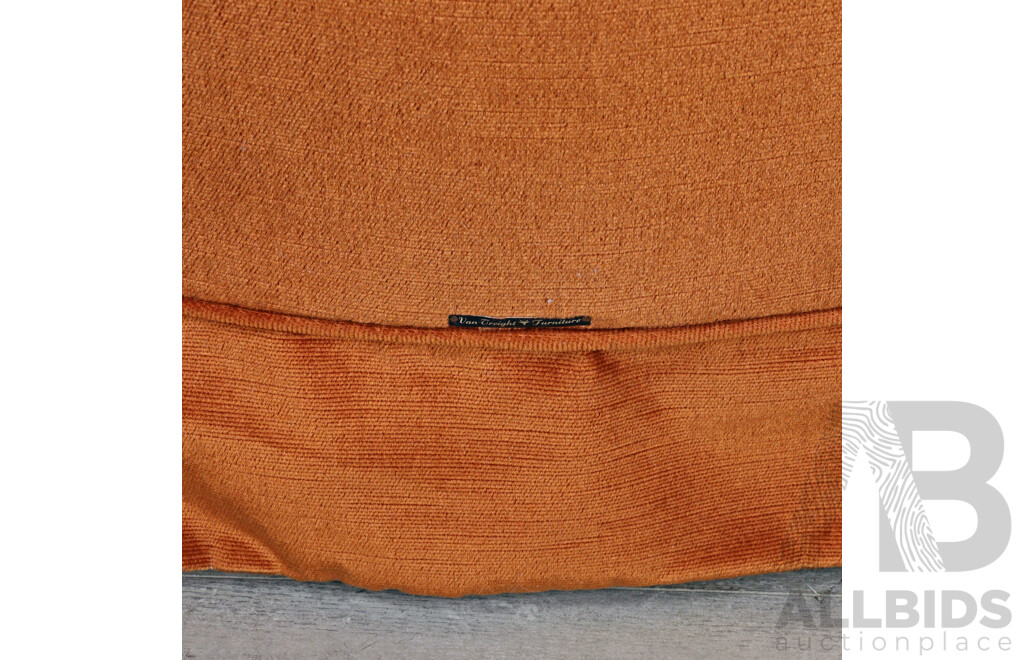Three Piece Orange Velvet Lounge Suite by Van Treight
