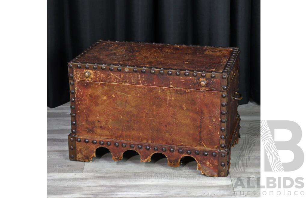 Leatherbound Strongbox Chest