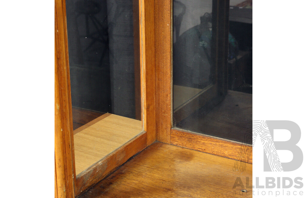 Antique Glass Display Box with Slide Up Panel Door