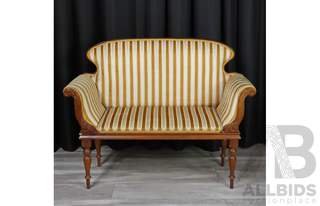 Upholstered Settee with Shaped Back