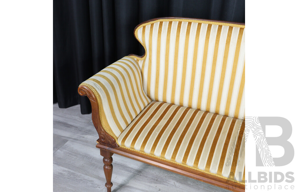 Upholstered Settee with Shaped Back