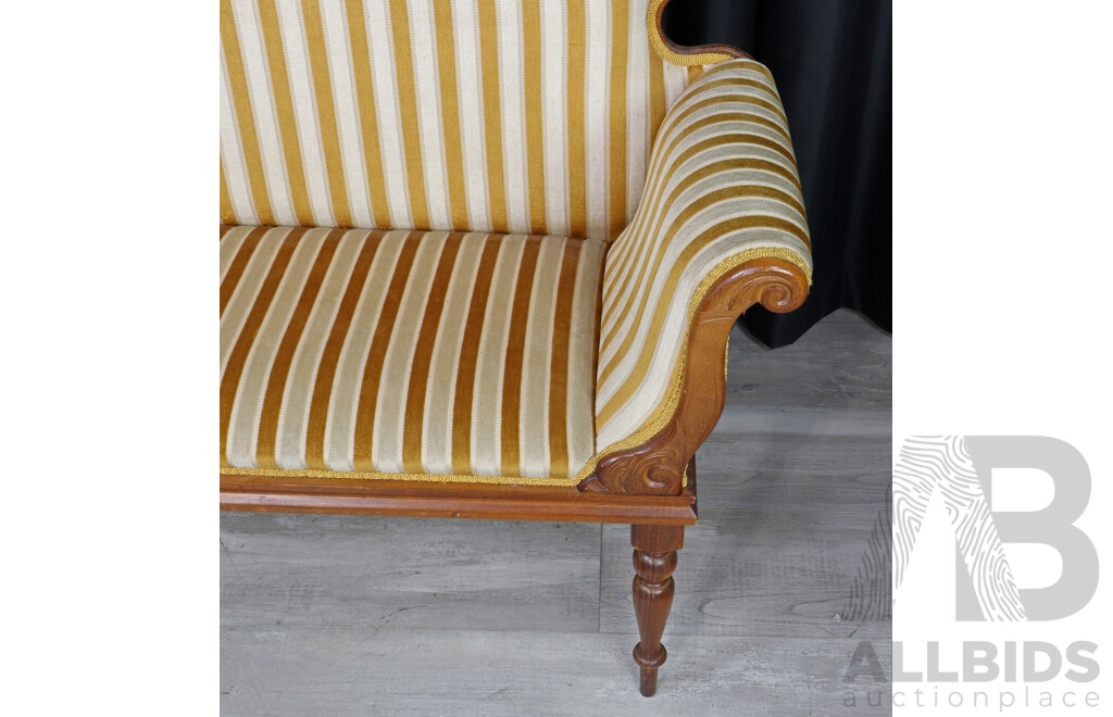 Upholstered Settee with Shaped Back