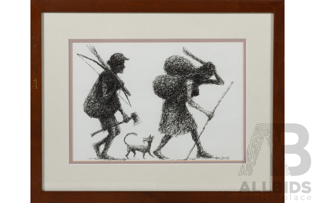 Heso Kiwi, (20th Century, Papua New Guinean, Passed 2009), Heading Home (2005), Quality Print of Original, 31.5 x 39.5 cm (frame)