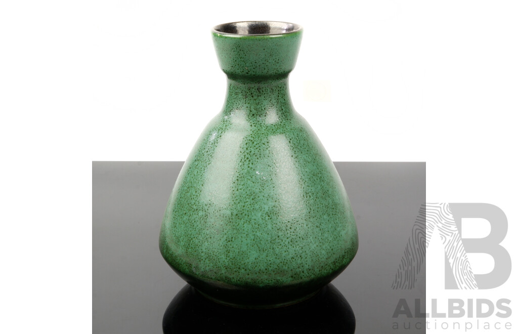 Mid Century West German Green Glazed Ceramic Vase