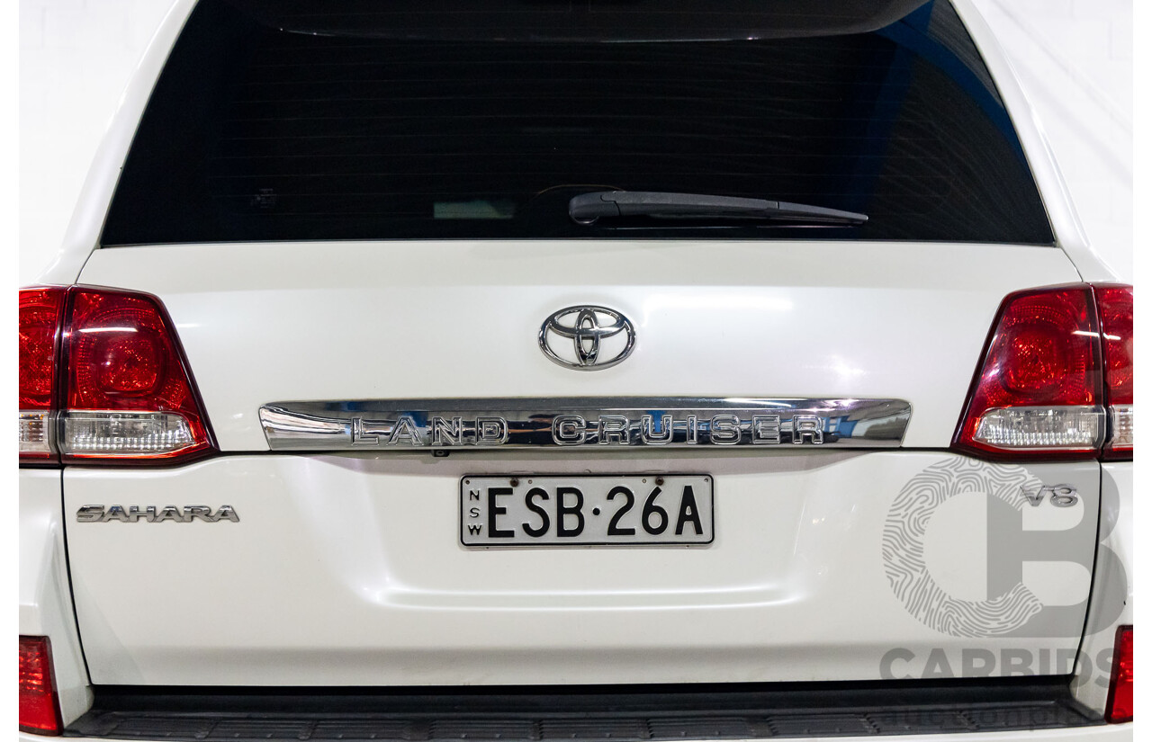 1/2008 Toyota Landcruiser Sahara (4x4) VDJ200R 4d Wagon Crystal Pearl Turbo Diesel V8 4.5L - 7 Seater