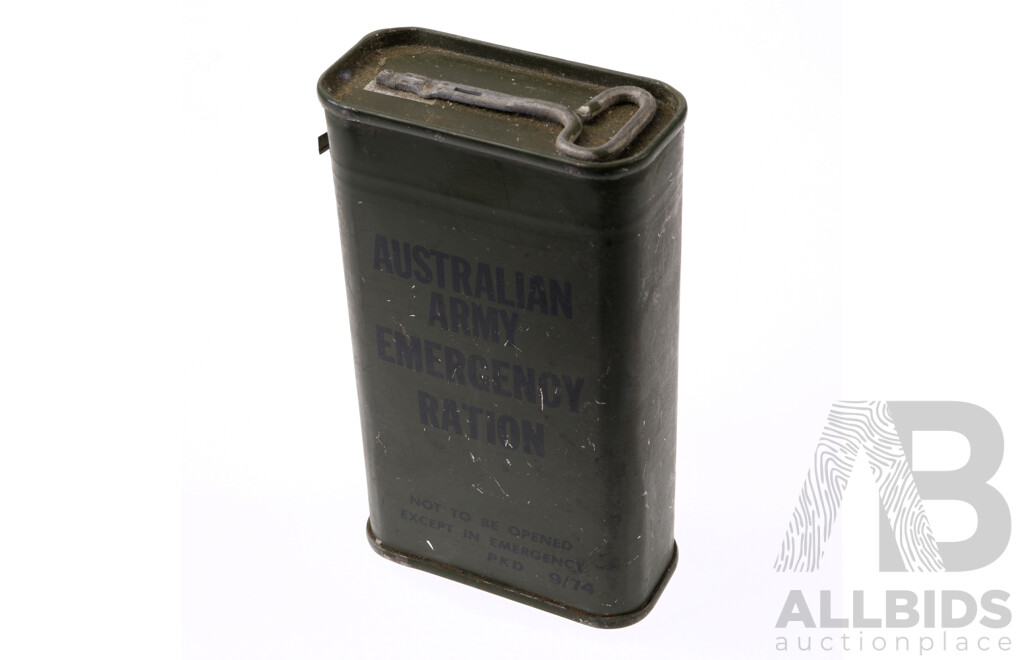 Unopened Vintage Australian Army Emergency Ration Pack, Chocolate