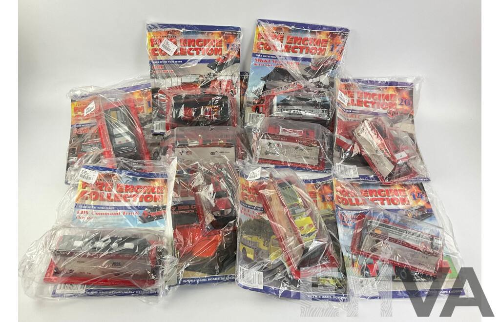 The Fire Engine Collection Magazines and Model Fire Engines in Original Packaging with Folder, Editions 1 Consecutive to 10