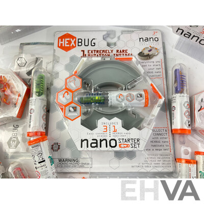 Four Boxed Hex Bug Nano Starter Sets, Two Hex Bug Ants and Seven Hex Bug Newton Series