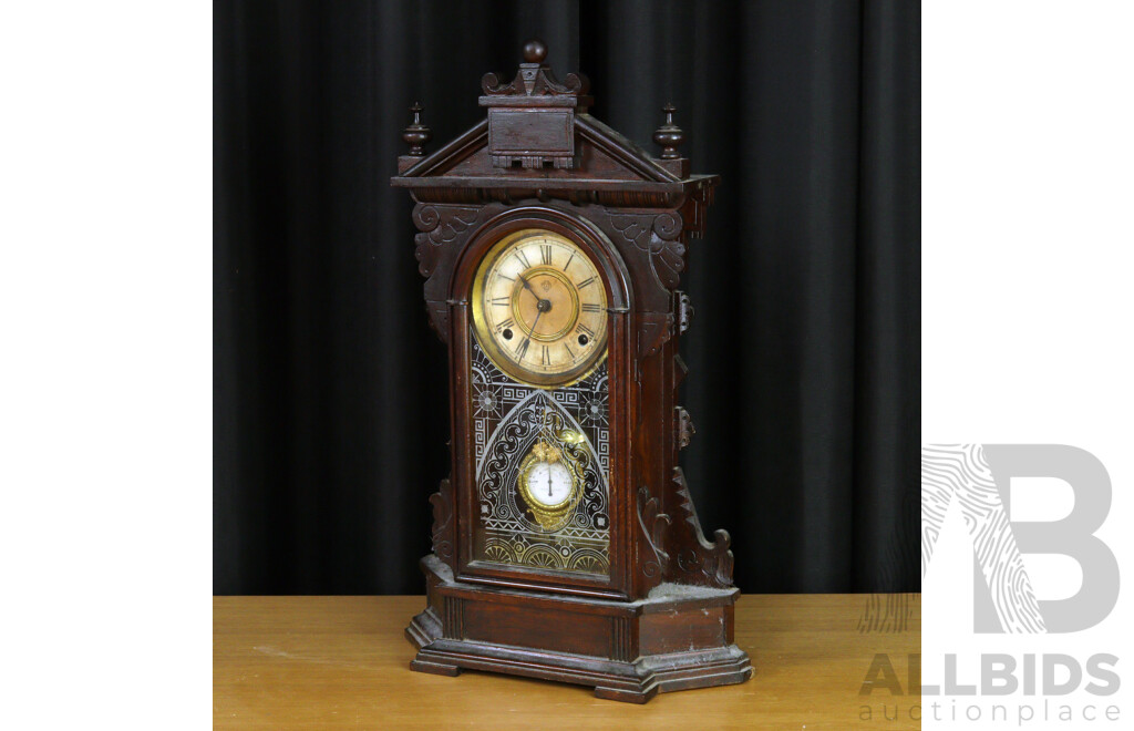 Vintage Timber Cased Ansonia Mantle Clock