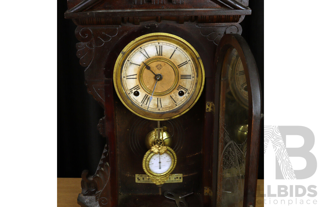 Vintage Timber Cased Ansonia Mantle Clock