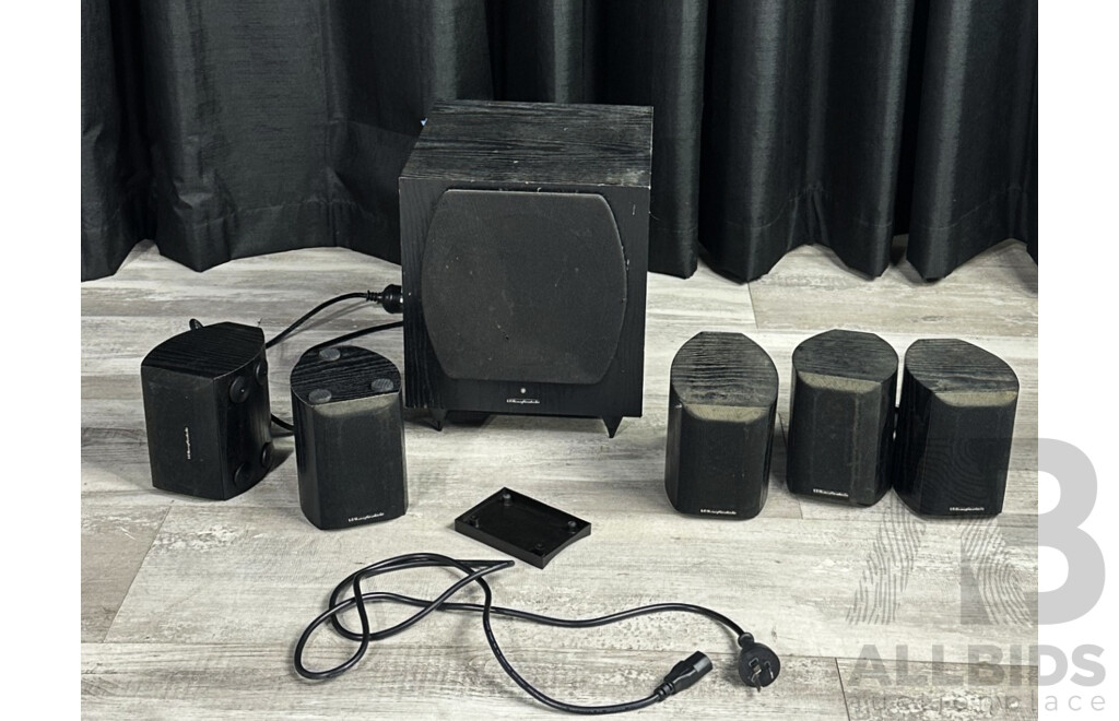 Wharfdale Movie Star 60 Model Bass Sub Woofer with Set Five Speakers