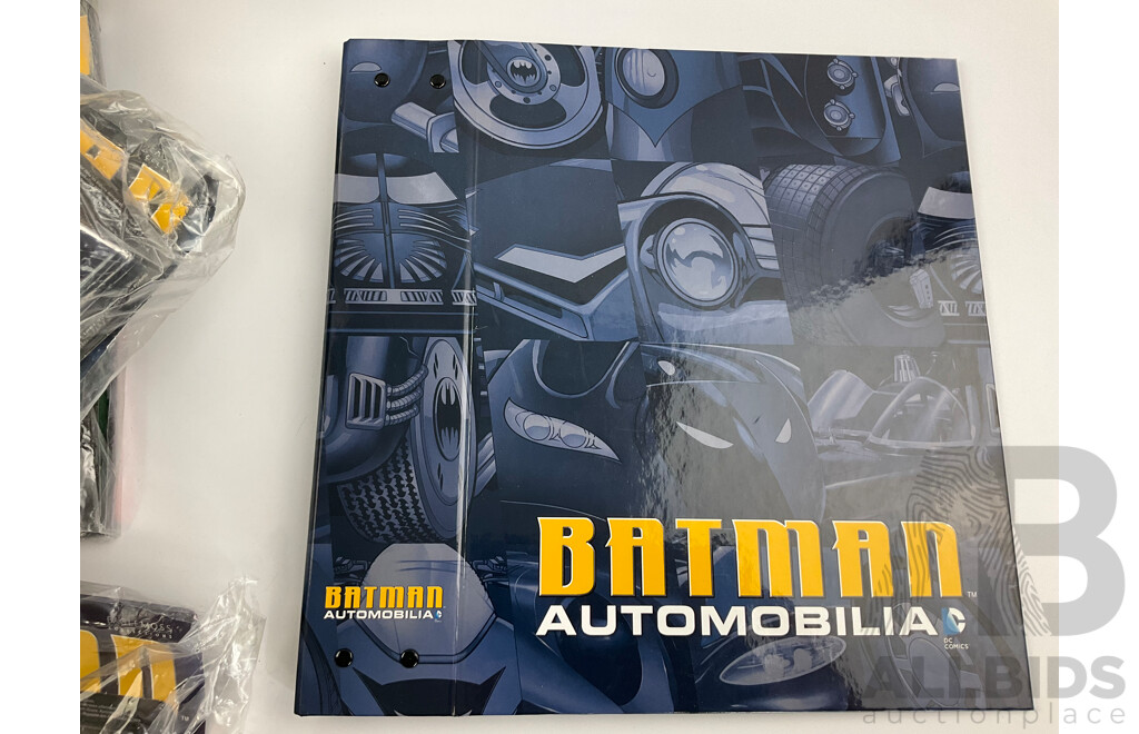 Batman Automobilia Cars and Booklets in Sealed Bags with Folder, Numbers 80, 81, 82, 83, 84, 85