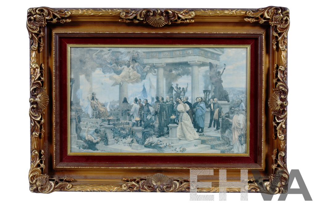Vlaho Bukovac, (Late 19th-Early 20th Century, Croatian,1855-1922), Illyrian Revival (Hrvatski Narodni Preporod), Colour Print of Original Oil on Canvas (1895)