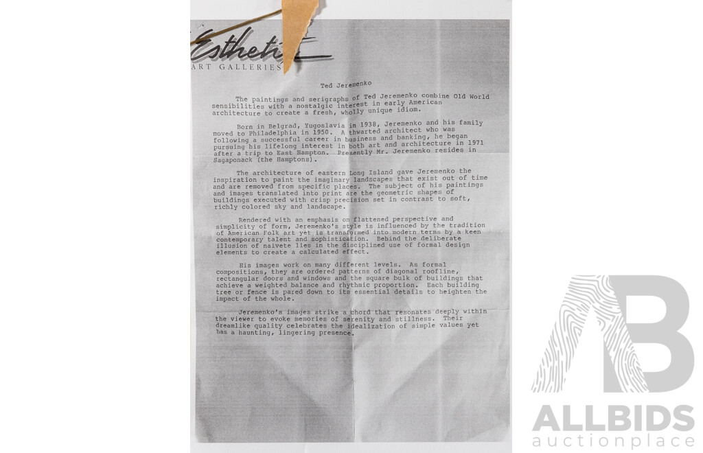 Ted Jeremenko (20th Century, Yugoslav-Born American, 1938-), Houses by Water, Wonderful Limited Edition Signed Serigraph, 79 X 92 Cm (frame)