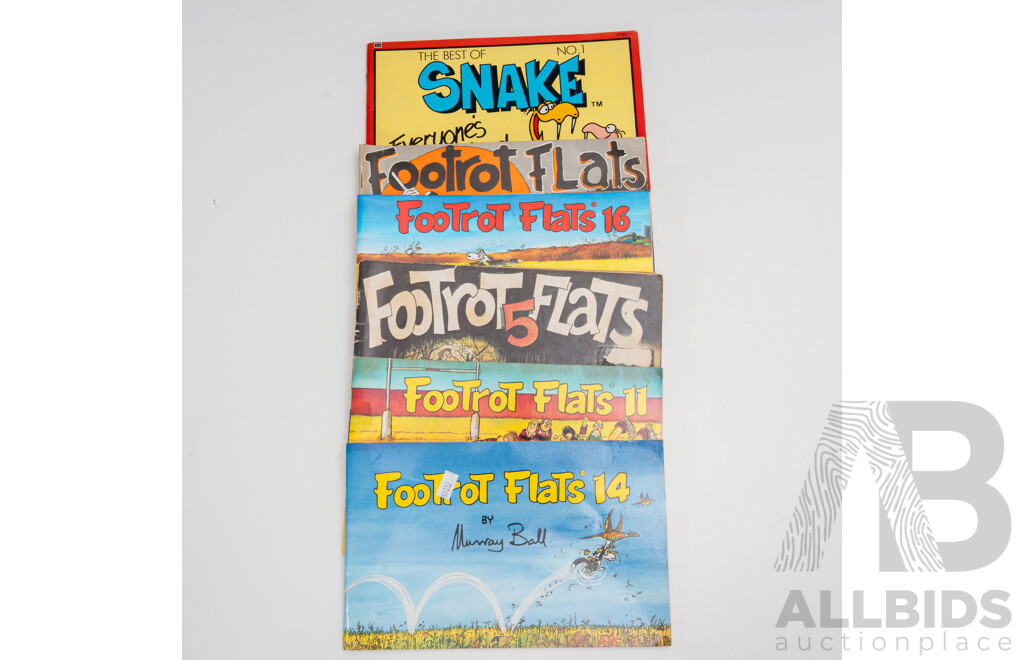 Collection Six Murray Ball Footrot Flats Comics Along with the Best of Snake Number 1, Soft Covers