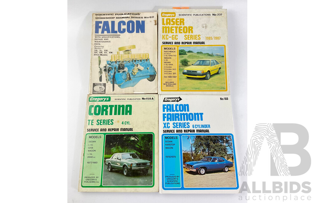 Vintage Ford Workshop Manuals Including Falcon XK-XW, Falcon XC Series, Cortina TE Series, Laser Meteor KC-GC Series