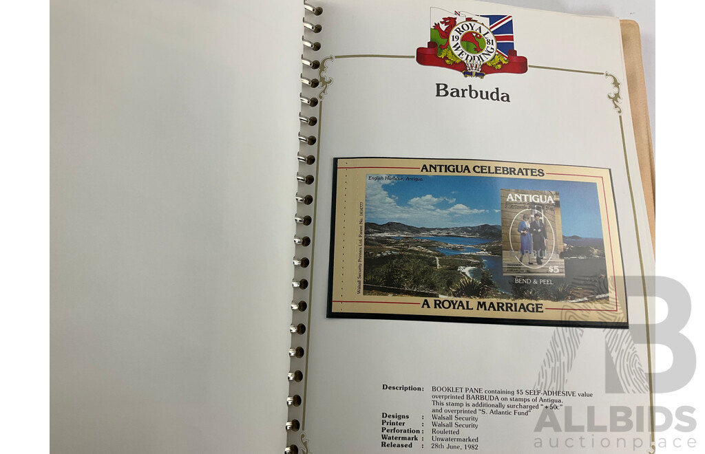 Stanley Gibbons 1981 Commonwealth Countries Mint Stamp Albums, Royal Wedding of Prince Charles and Lady Diana Spencer