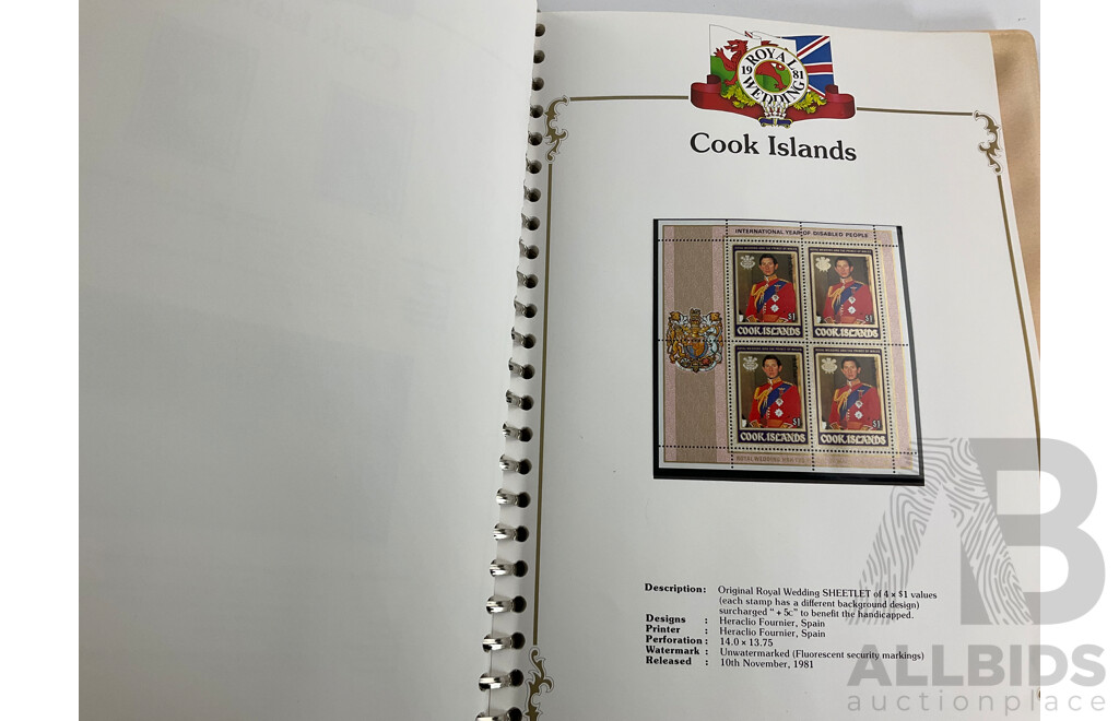 Stanley Gibbons 1981 Commonwealth Countries Mint Stamp Albums, Royal Wedding of Prince Charles and Lady Diana Spencer
