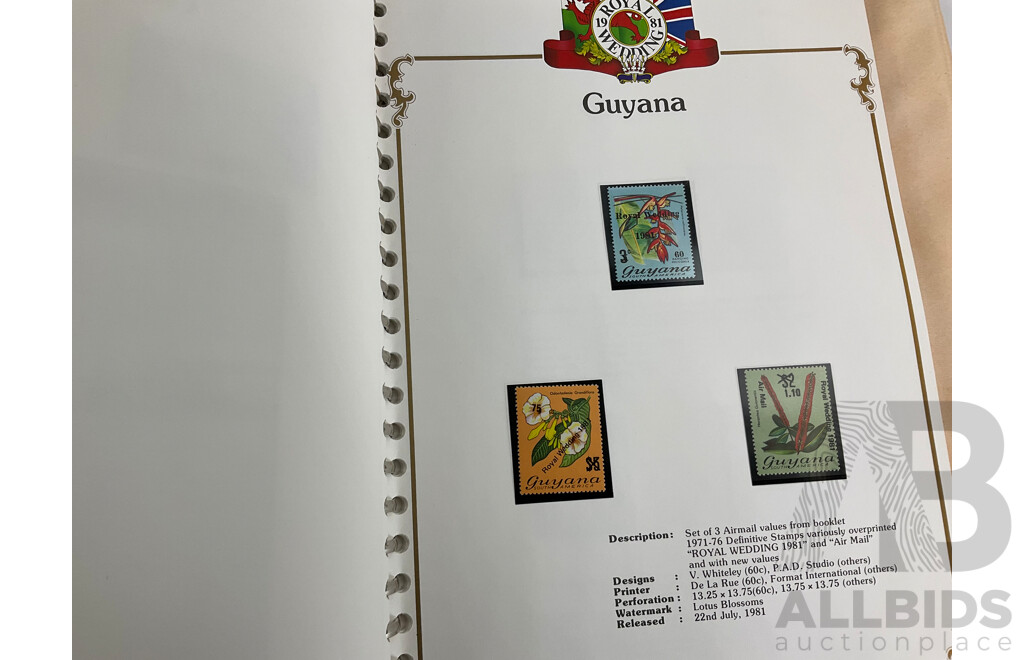 Stanley Gibbons 1981 Commonwealth Countries Mint Stamp Albums, Royal Wedding of Prince Charles and Lady Diana Spencer