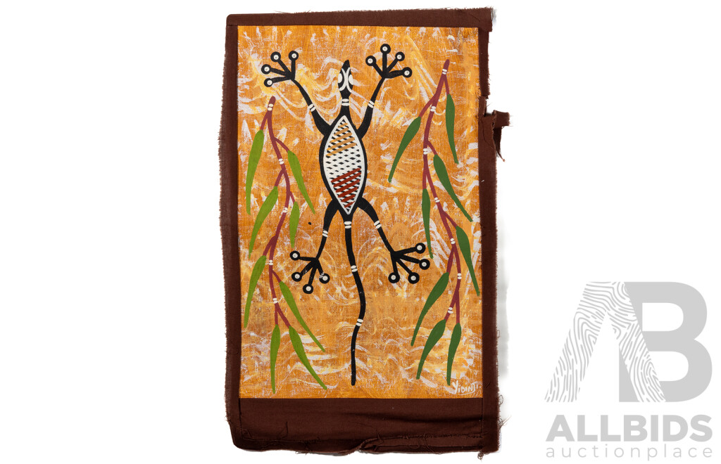 Greg Joseph (Yidinji) (20th C.,Indigenous Australian), Dreamtime Spirit, Animals & More, Collection of Six Wonderful Unstretched Acrylic on Canvases, 36 x 24 cm (images approx) (6)