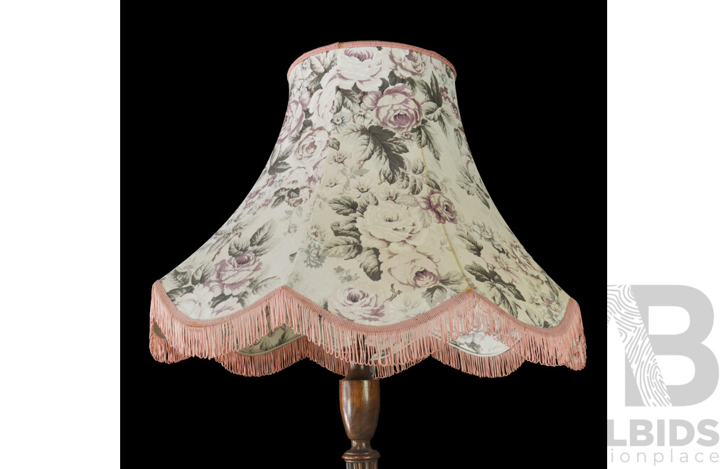 Vintage Oak Fluted Floor Lamp