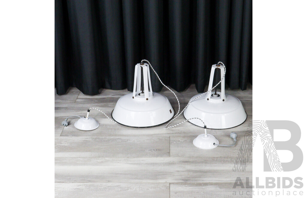 Pair of Enamel Shades by HK Living