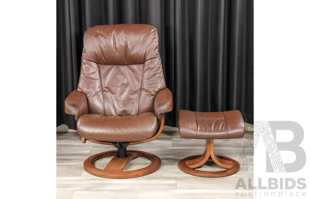 Modern Brown Leather Recliner by IMG Norway