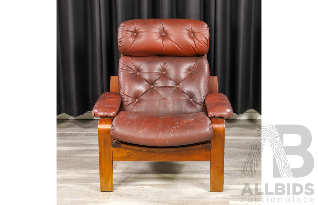 Vintage Leather Armchair by Danish Delux