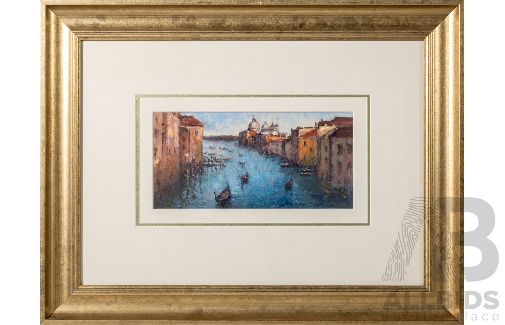 Suzanne Sommer (20th Century, Australian, 1953-), Venice Magic, Wonderful Original Oil on Canvas, 47 x 61 cm (frame)