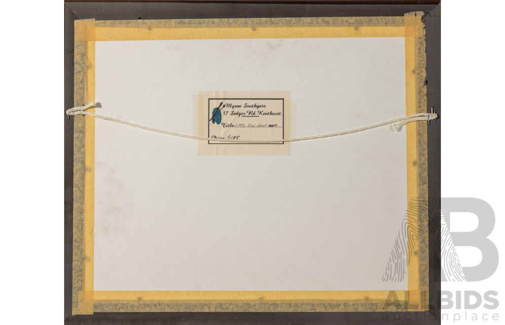 Myrna Southgate, (20th Century, Australian, 1931-), Little Red Boat, Wonderful Original Watercolour, 38 x 44 cm (frame)